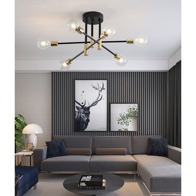 Imagen 2 del producto Lámpara De Techo Moderna De Lujo Para El Hogar -Negro Y Dorado 6