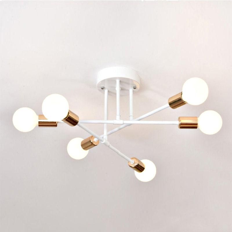PUREPOWER - Lámparas De Techo Modernas Lámparas De Techo Led De Salón-Blanco y Oro