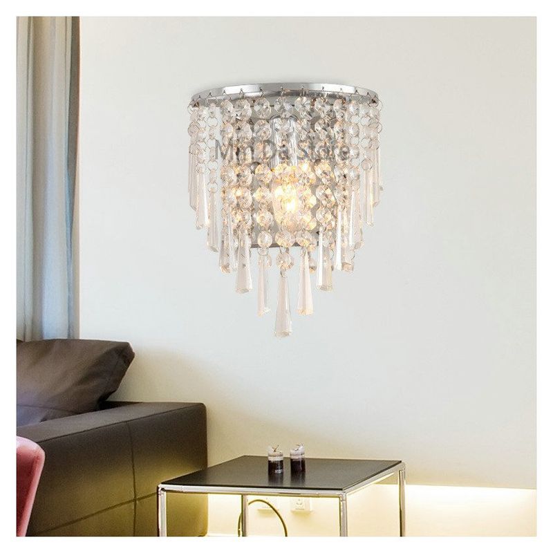 MMDH - Lámpara de pared led anti-óxido espesada con cristal Cromo.