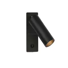 MMDH - Led 3w spotlight dormitorio plegable lámpara de pared giratoria negro.