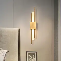 MMDH - Lámpara de pared LED de metal de línea nórdica CLA259 Oro-R