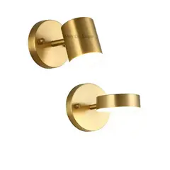 MMDH - Lámpara de pared dorada de dormitorio de lujo con luz moderna cla175A