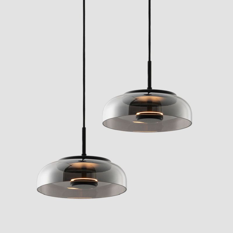 MMDH - Lámpara colgante LED nórdica de cristal para comedor CLA263 Gris