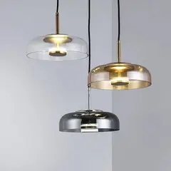 MMDH - Lámpara colgante LED nórdica de cristal para comedor CLA263 ámbar