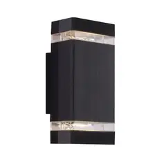 MMDH - Aplique LED cuadrado GU10 cálido para exteriores CLA299 Negro Mate.