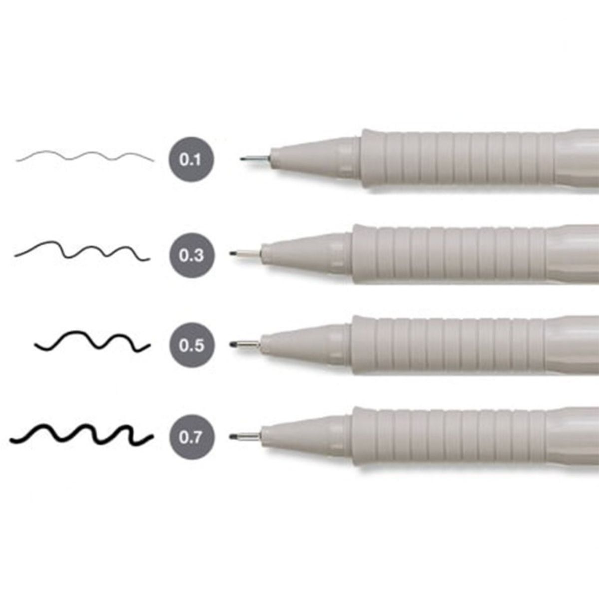 FABER-CASTELL - Set 4 Tiralíneas Negros Pitt Faber Castell Ecco Pigment