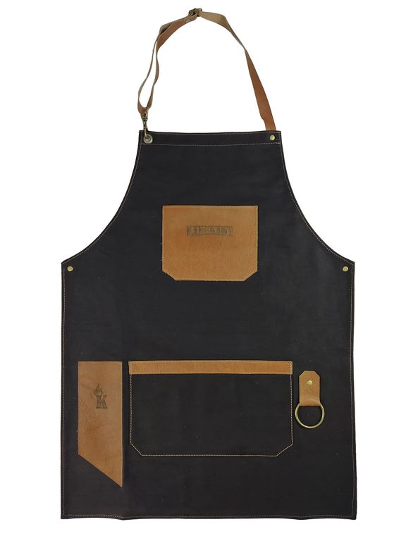 Pechera Parrillera De Jeans Con Cuero