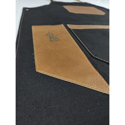 Imagen 2 del producto Pechera Parrillera De Jeans Con Cuero