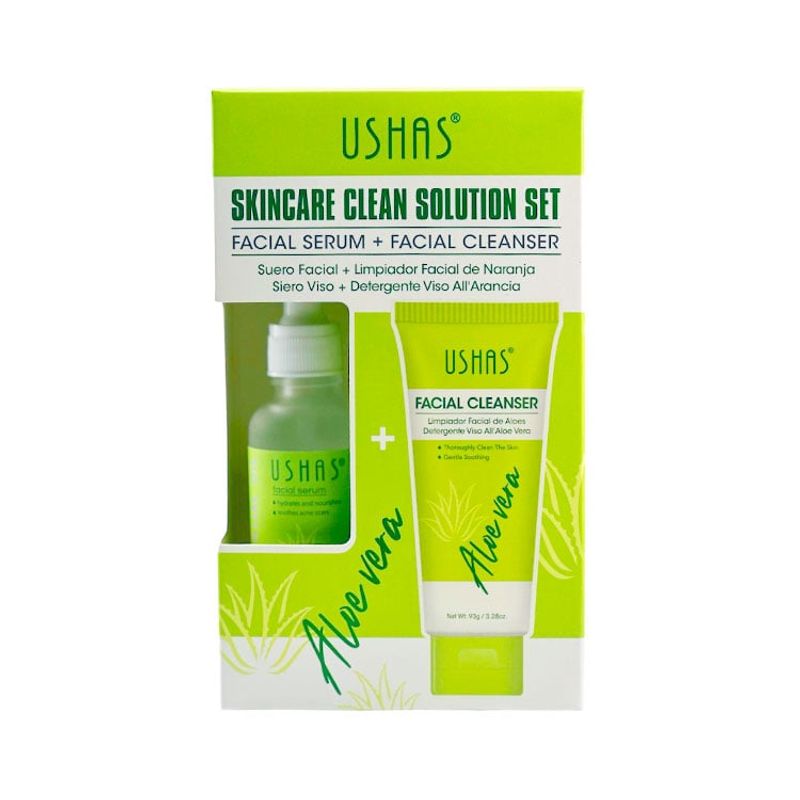 USHAS - Set Suero Facial + Limpiador Facial Aloe Vera