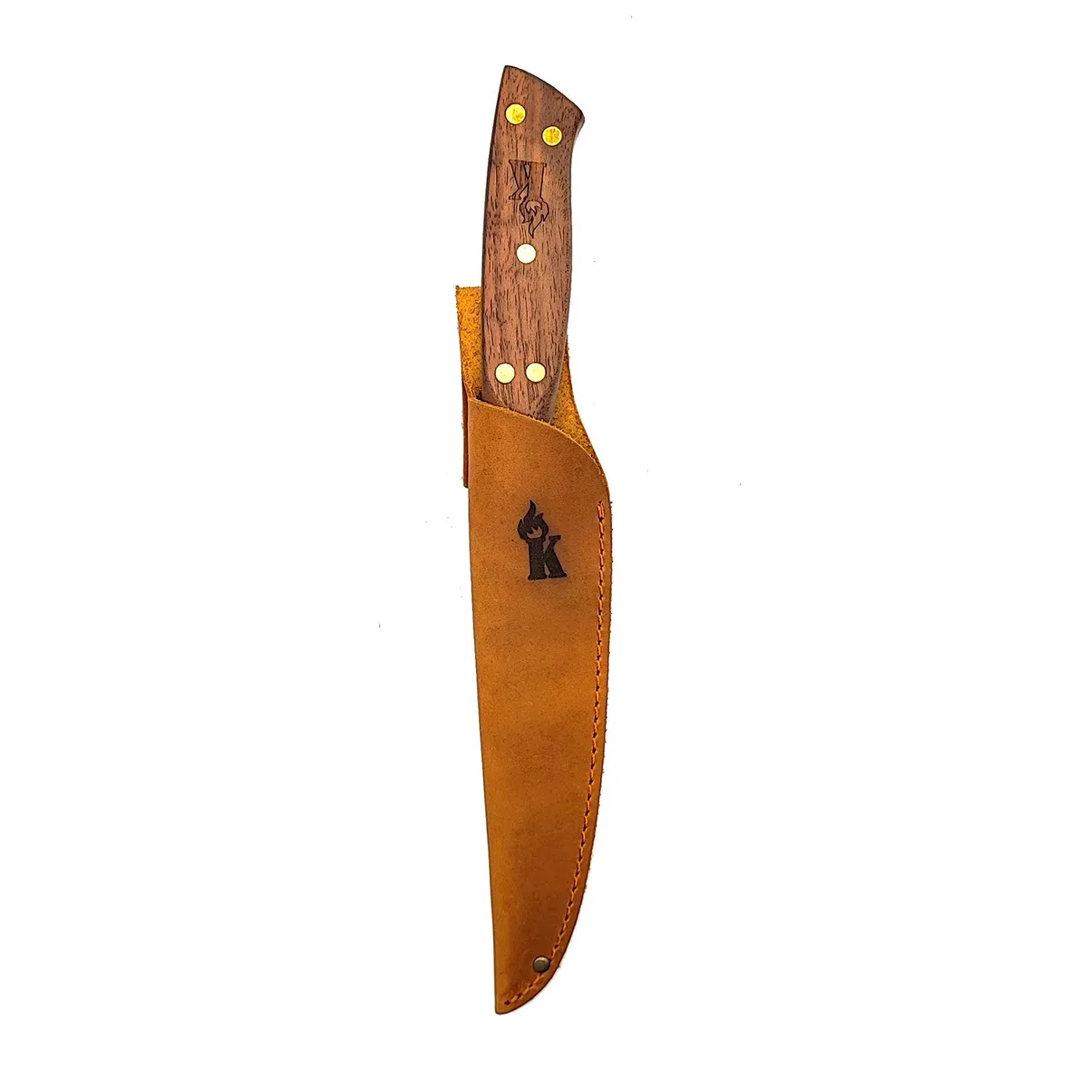 KANGKAWE - Cuchillo 5 Pellaifa Con Funda De Cuero Café