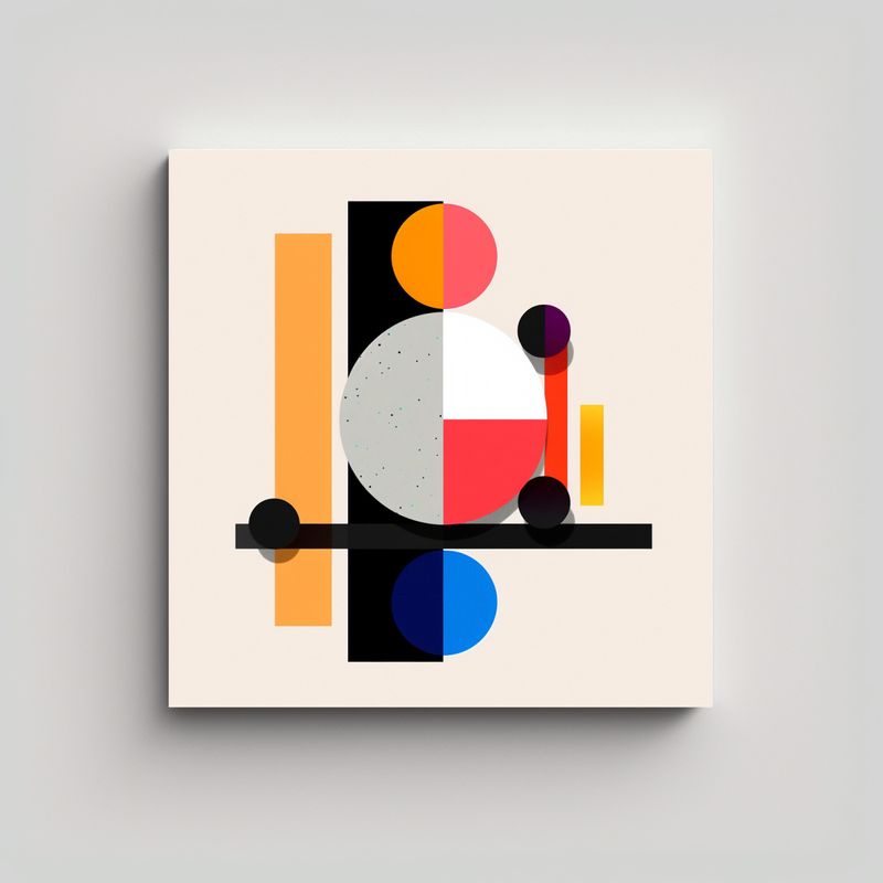 GENERICO - Cuadros Minimalistas Formas Y Colores En Tela 90x90 Cm