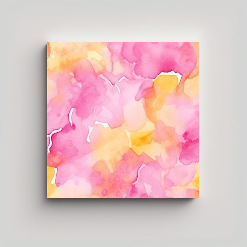 GENERICO - Fondo Acuarela Abstracto Rosa Y Amarillo 80x80 Cm