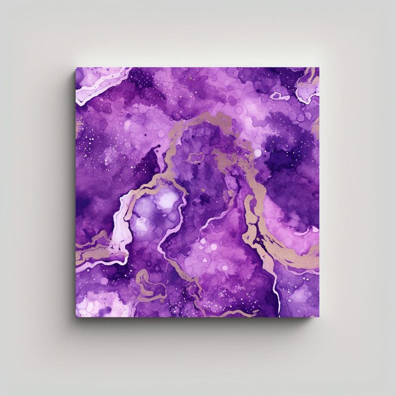 GENERICO - Cuadro Abstracto Textura Púrpura Geométrica 50x50 Cm