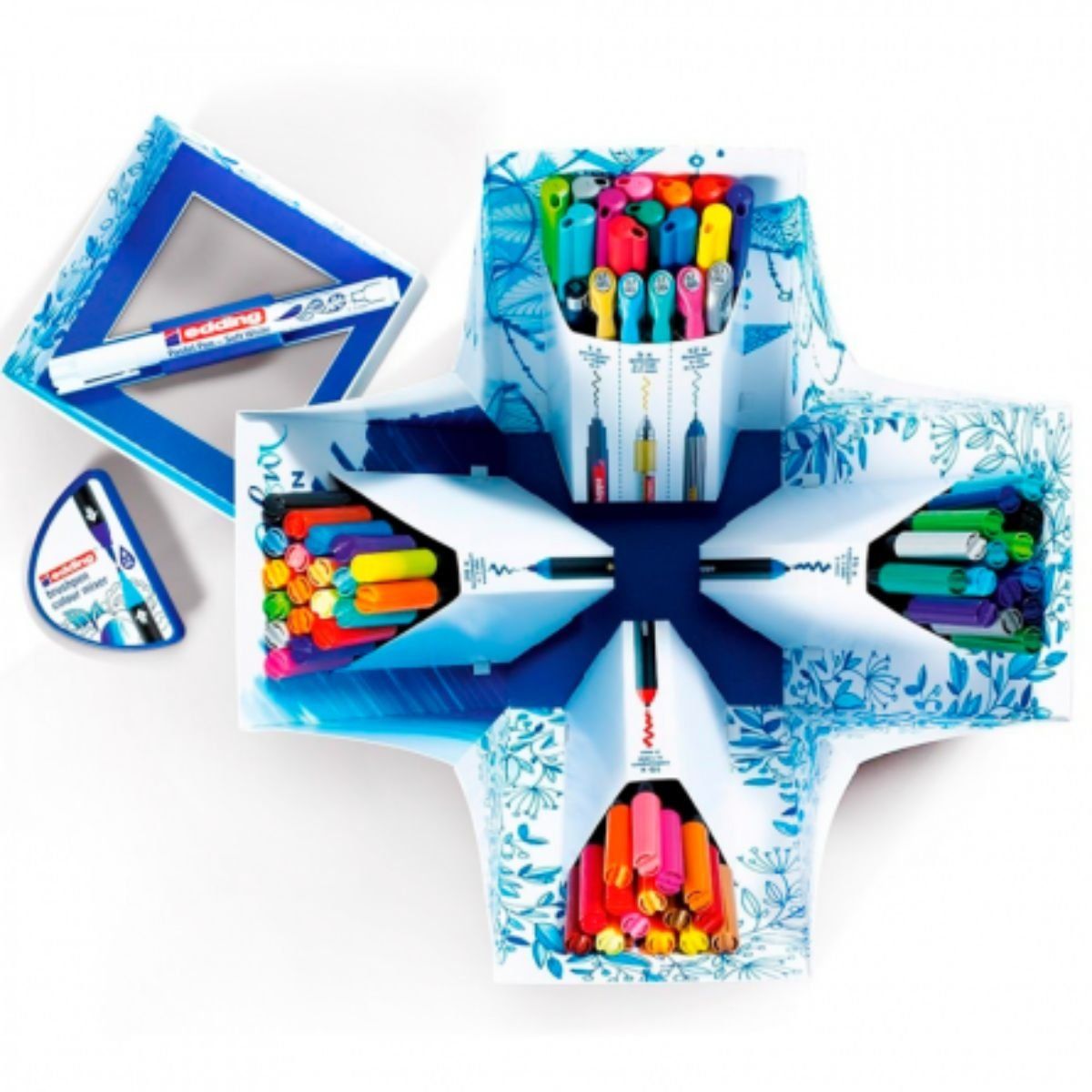 EDDING - Set Marcadores Punta Pincel Edding Happy 20 Colores + mixer