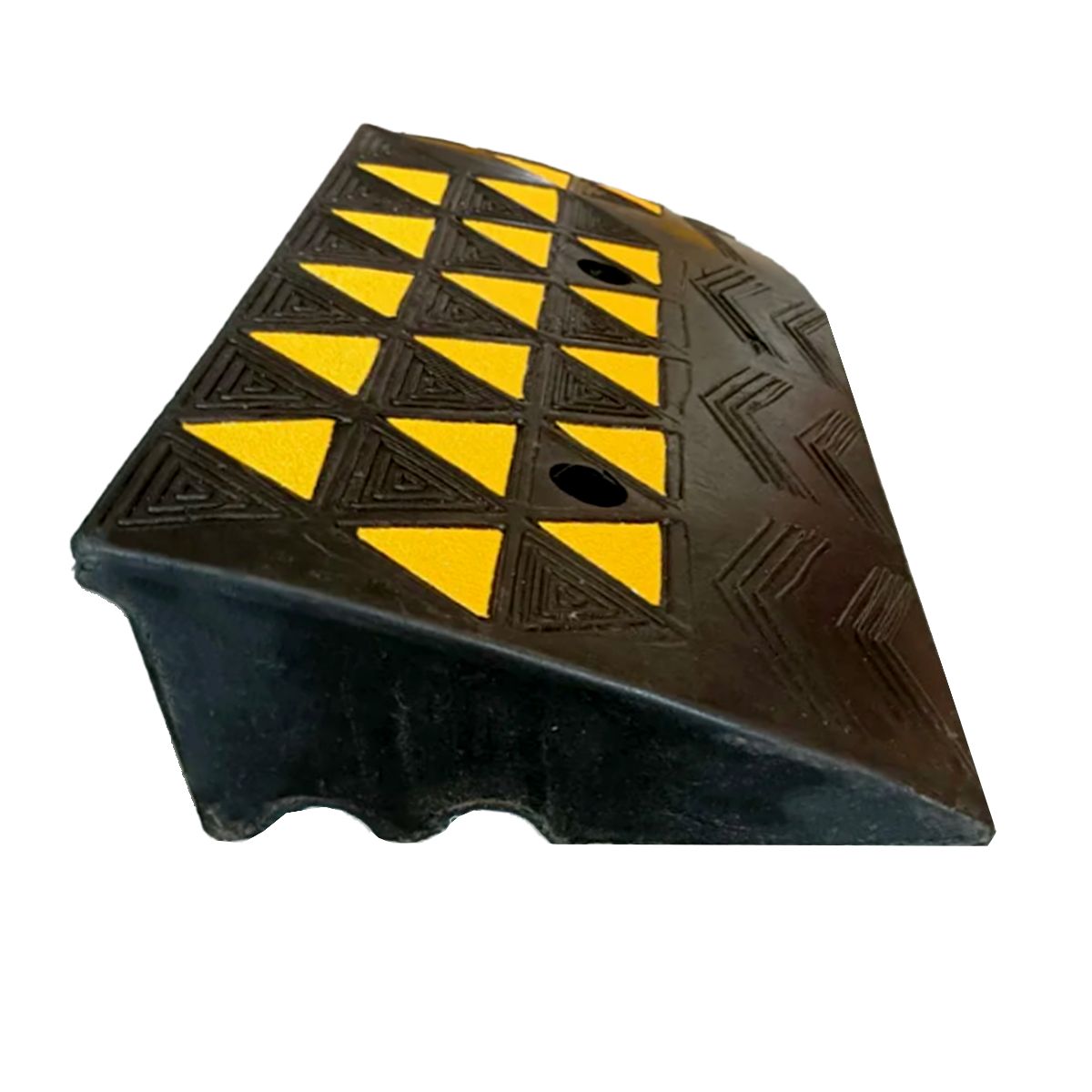 QRUBBER - Rampa de Goma Modular  60cm Negro/Amarillo QRubber