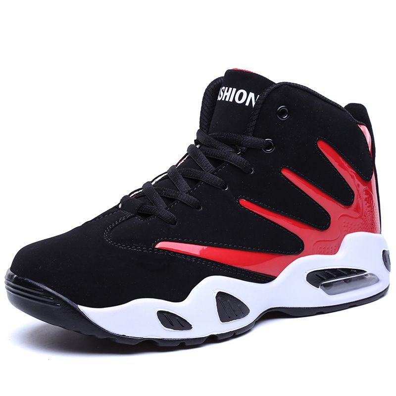 DANWEILE - Zapatillas de baloncesto transpirables y cómodas - Negro rojo.
