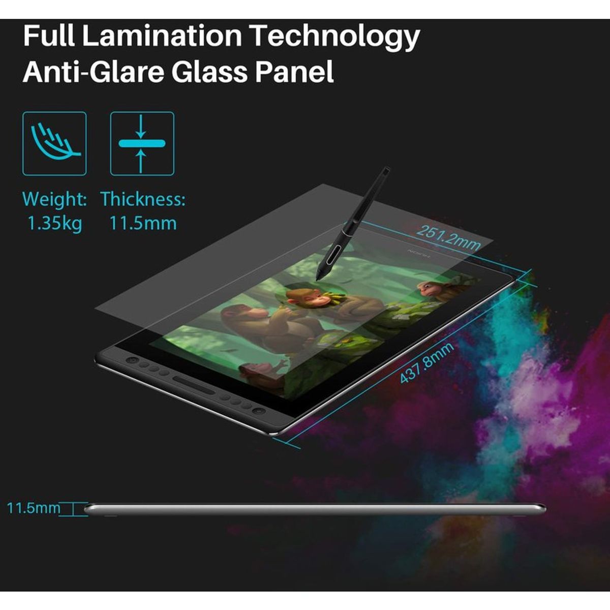 HUION - Tableta Digitalizadora Huion KAMVAS Pro 16 No incluye soporte