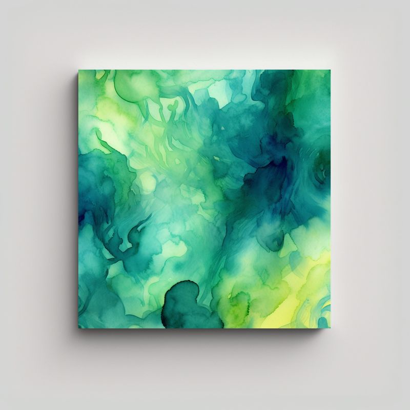 GENERICO - Pinturas Decorativas Abstractas En Acuarela Verde 70x70 Cm