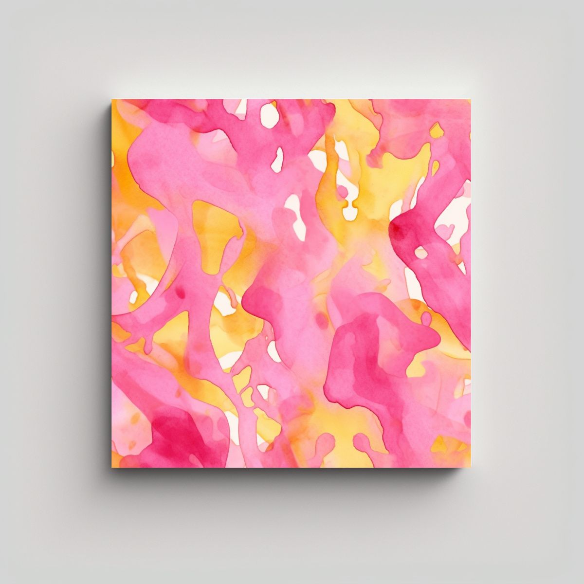 GENERICO - Fondo Acuarela Abstracto Rosa Y Amarillo De 80x80 Cm
