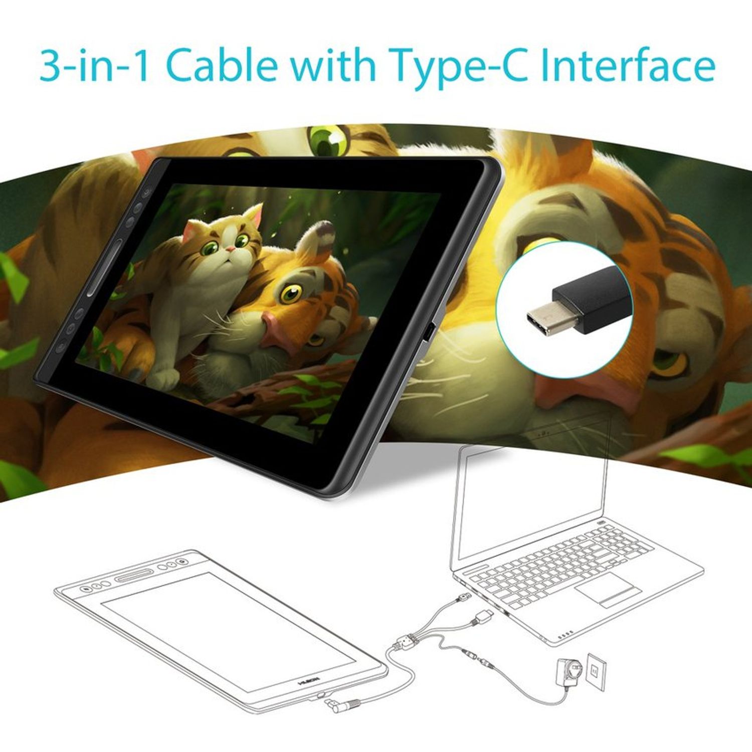 HUION Tableta Digitalizadora Huion Kamvas Pro 13 No incluye