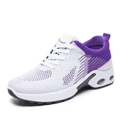 DANWEILE - Zapatillas de running transpirables con cordones para mujer - púrpura