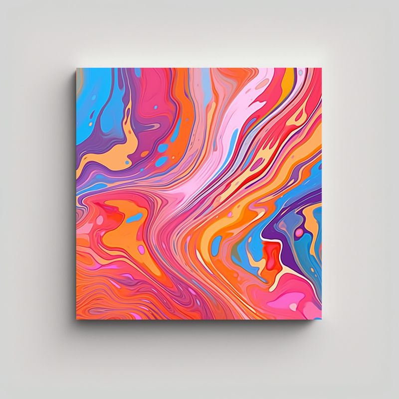 GENERICO - Pinturas Decorativas De Escena Psicodélica Con 70x70 Cm