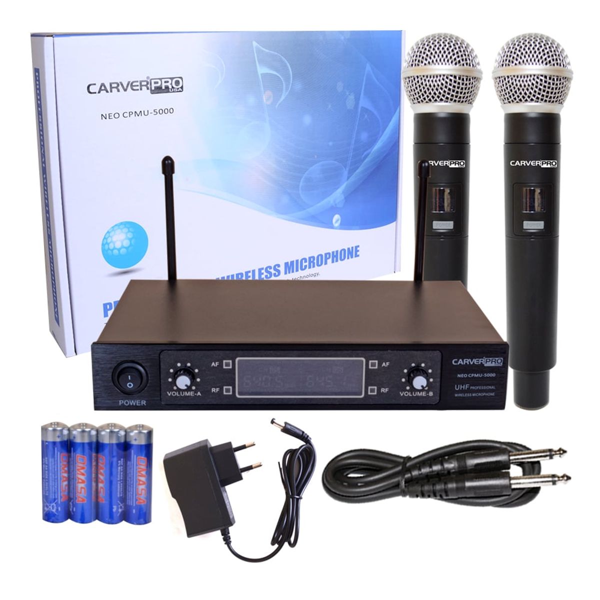 CARVERPRO - MICROFONO INALAMBRICO DE MANO DOBLE UHFFQ VAR CARVERPRO NEO CPMU-5000