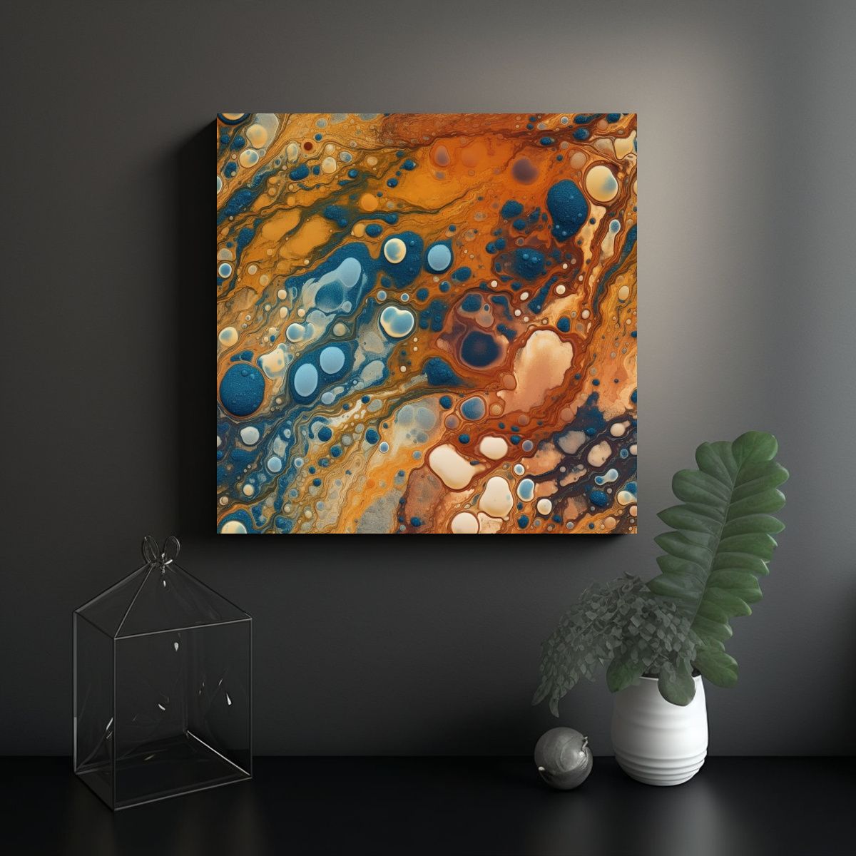 GENERICO - Foto De Textura De Aceite Intensa Y Adorable En 80x80 Cm
