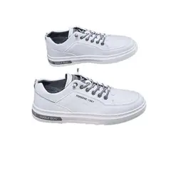 DANWEILE - Zapatos casuales planos cómodos para hombre - blanco.