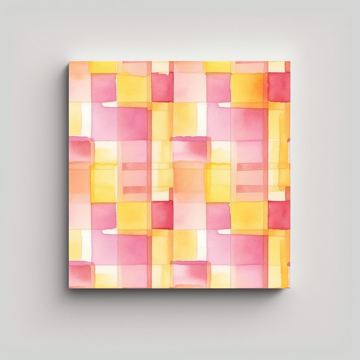 GENERICO - Pinturas Decorativas De Escena Rosa Y Amarillo En 90x90 Cm