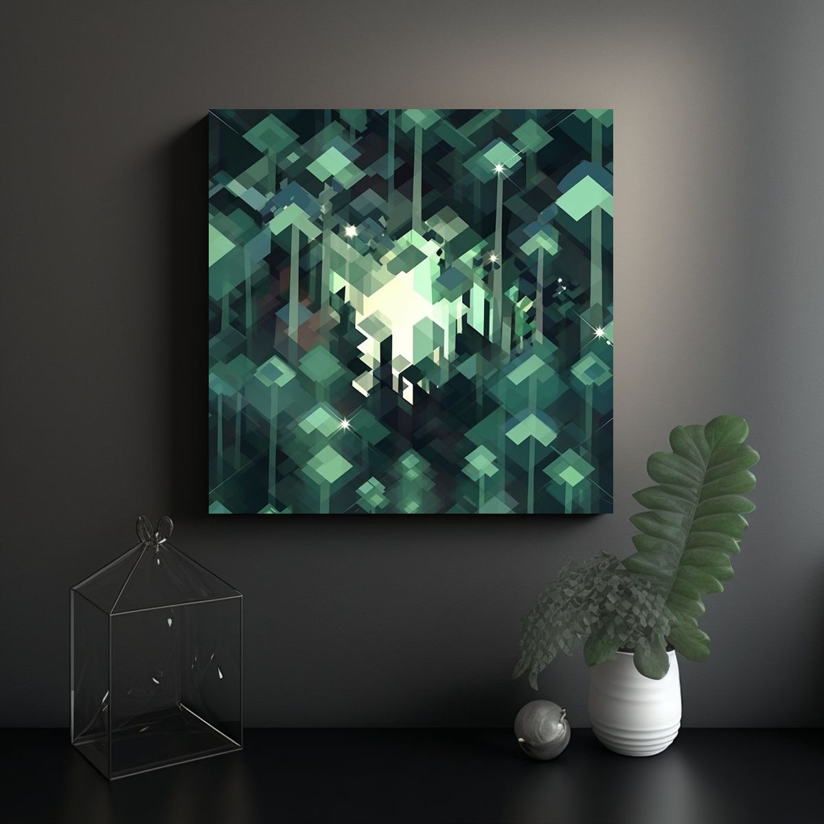 GENERICO - Cuadro De Pared Abstracto En Lienzo Con Formas 50x50 Cm