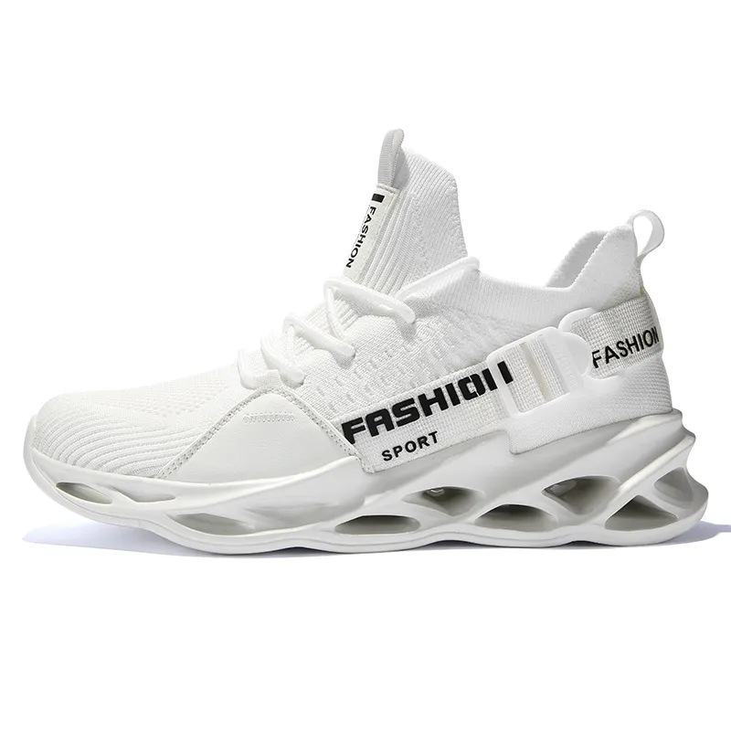 DANWEILE - Zapatillas de running de malla transpirable para hombre - blanco.