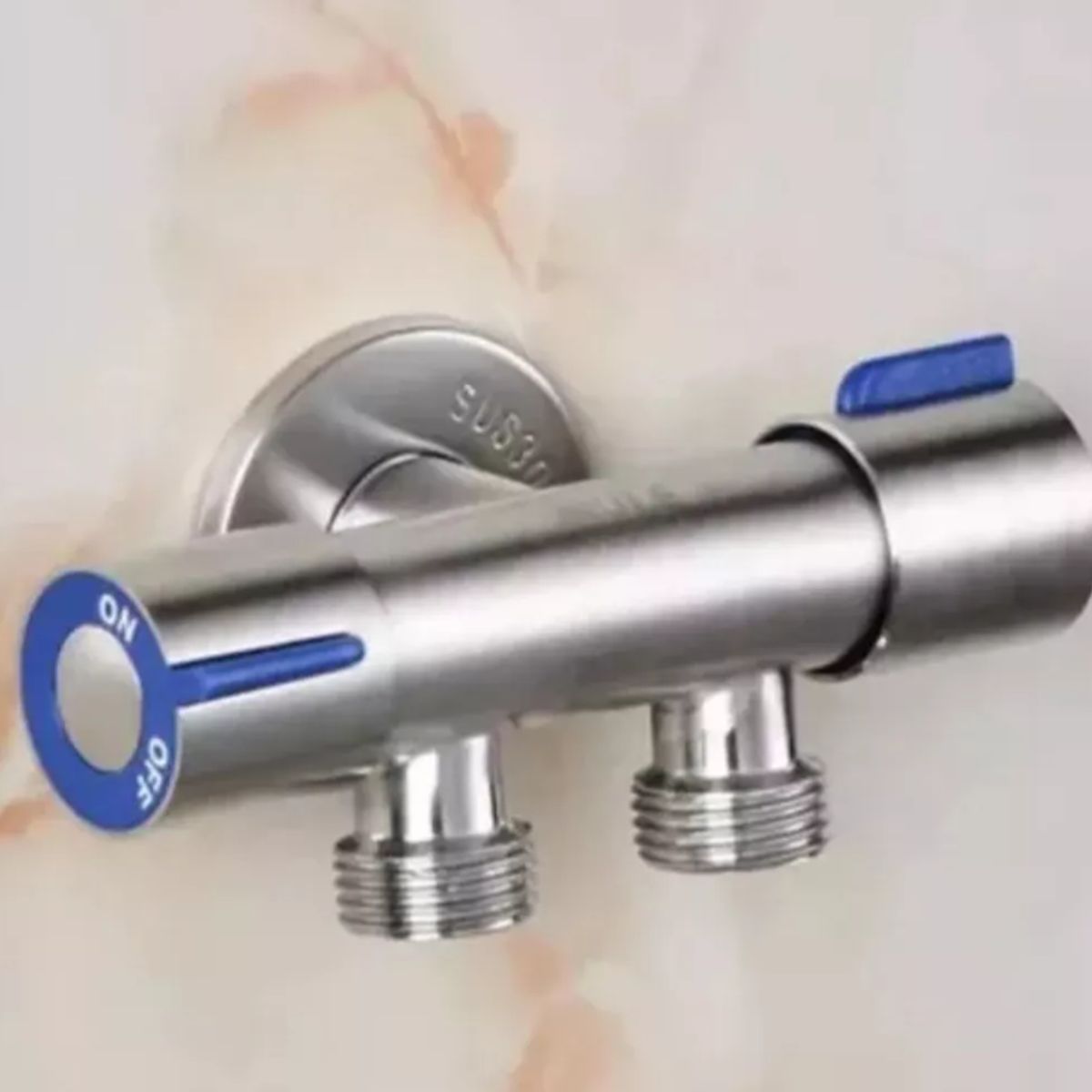 GENERICO - Llave Angular Doble Acero Inoxidable Baño Bidet Ducha Arabe