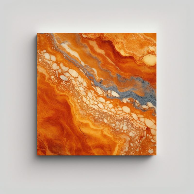 GENERICO - Pintura Decorativa De Textura Mármol Naranja 50x50 Cm