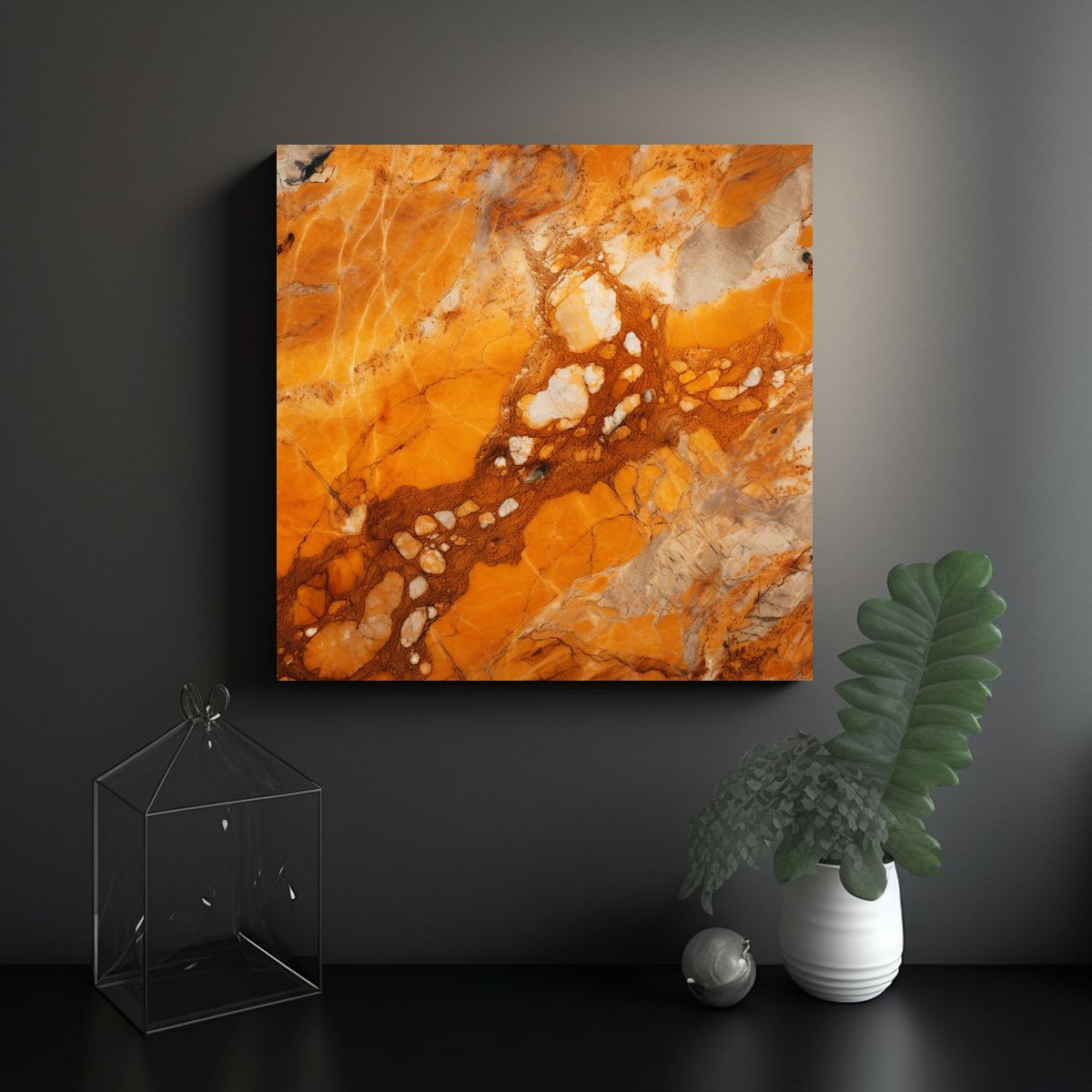 GENERICO - Pinturas Decorativas De Mármol Naranja De Alta 80x80 Cm