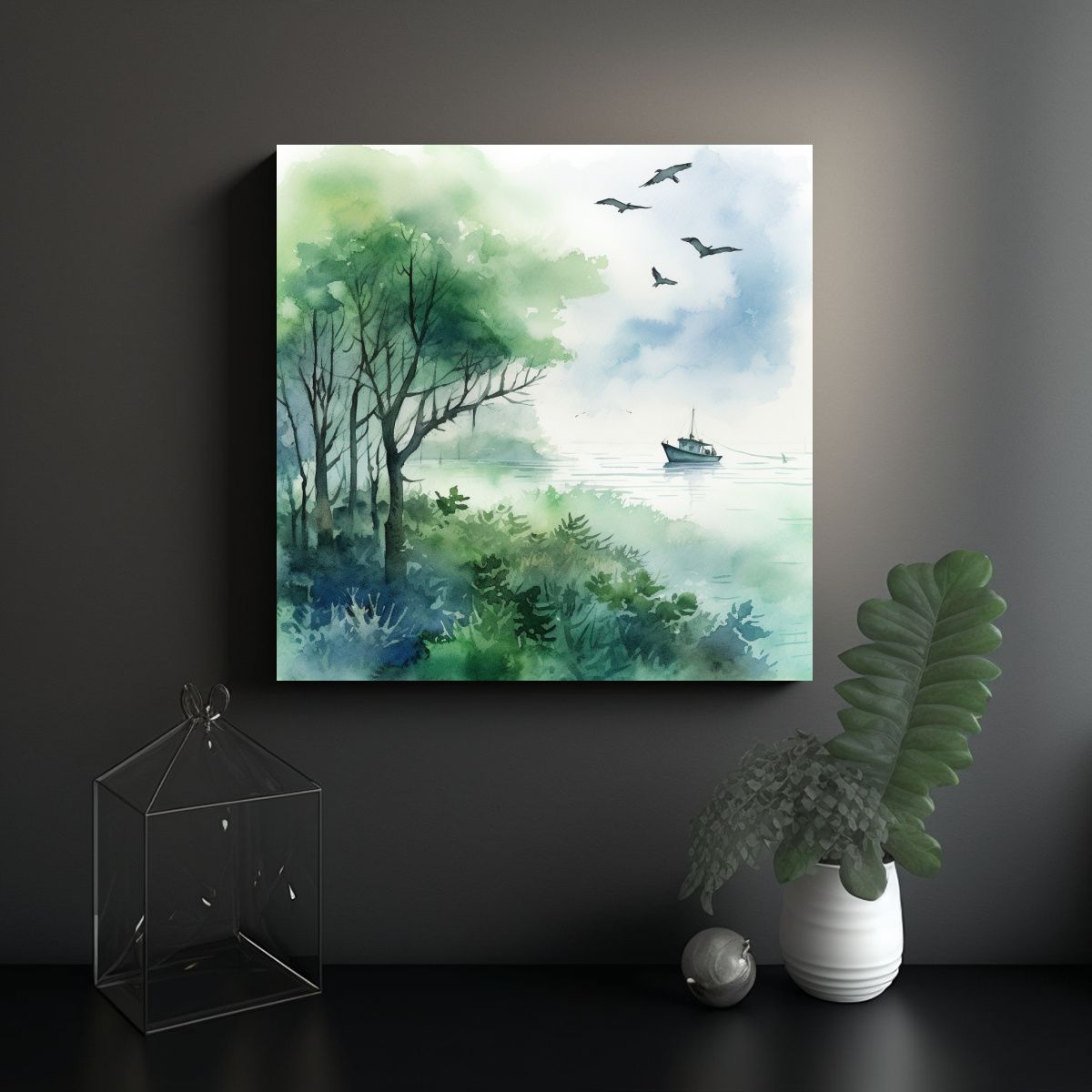 GENERICO - Acuarela Vanguardia Luminosidad En Agua 80x80 Cm