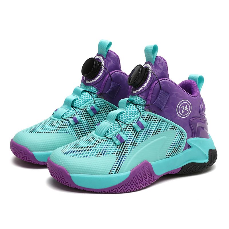 DANWEILE - zapatillas de baloncesto para niños entrenando - Verde morado.