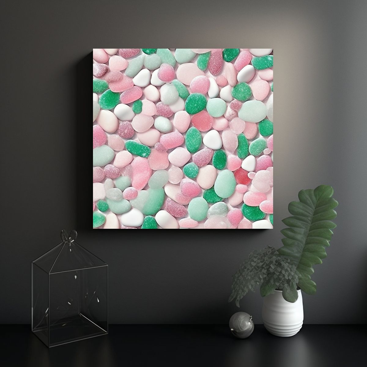 GENERICO - Cuadros Decorativos De Playa Verano Con Piedras 90x90 Cm