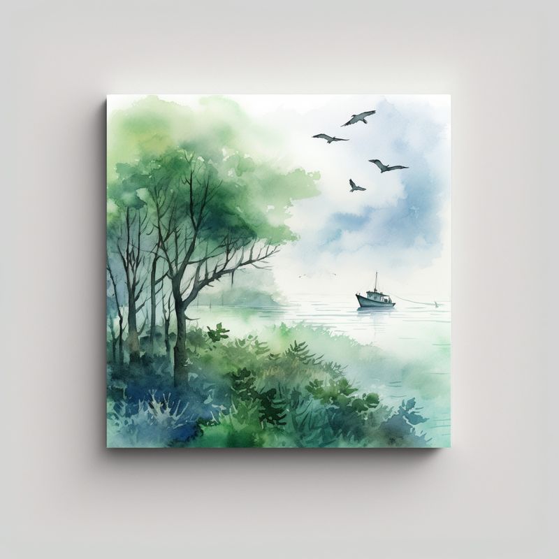 GENERICO - Acuarela Vanguardia Luminosidad En Agua 60x60 Cm