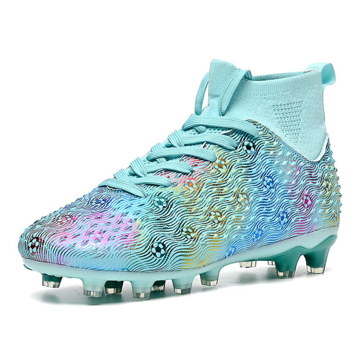 DANWEILE - Zapatos de fútbol con clavos para jóvenes antideslizantes - azul.