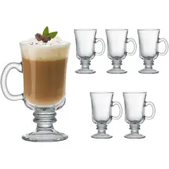 WAKESHOME - 6 Tazas Para Capuchino Café Té Vidrio 250ml Cappuccino