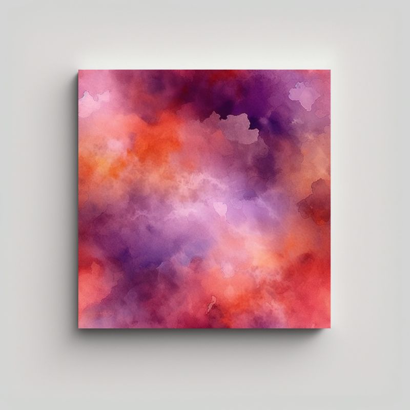 GENERICO - Patrón Acuarela Abstracto Dinámico Con Naranja 90x90 Cm