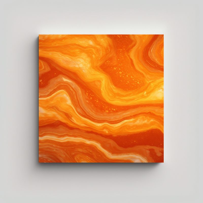 GENERICO - Pintura Decorativa Abstracta Naranja Textura 50x50 Cm