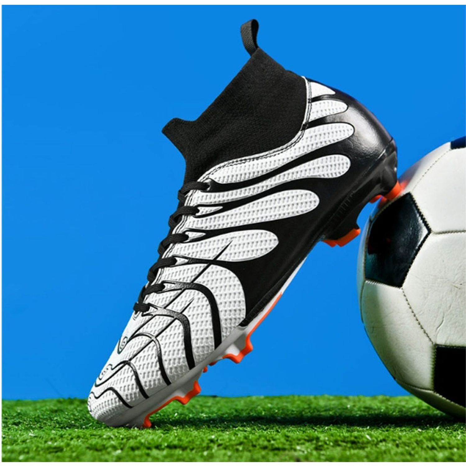 DANWEILE Zapatillas Fútbol Caña Alta Para Entrenamiento De Estudiantes Jóvenes