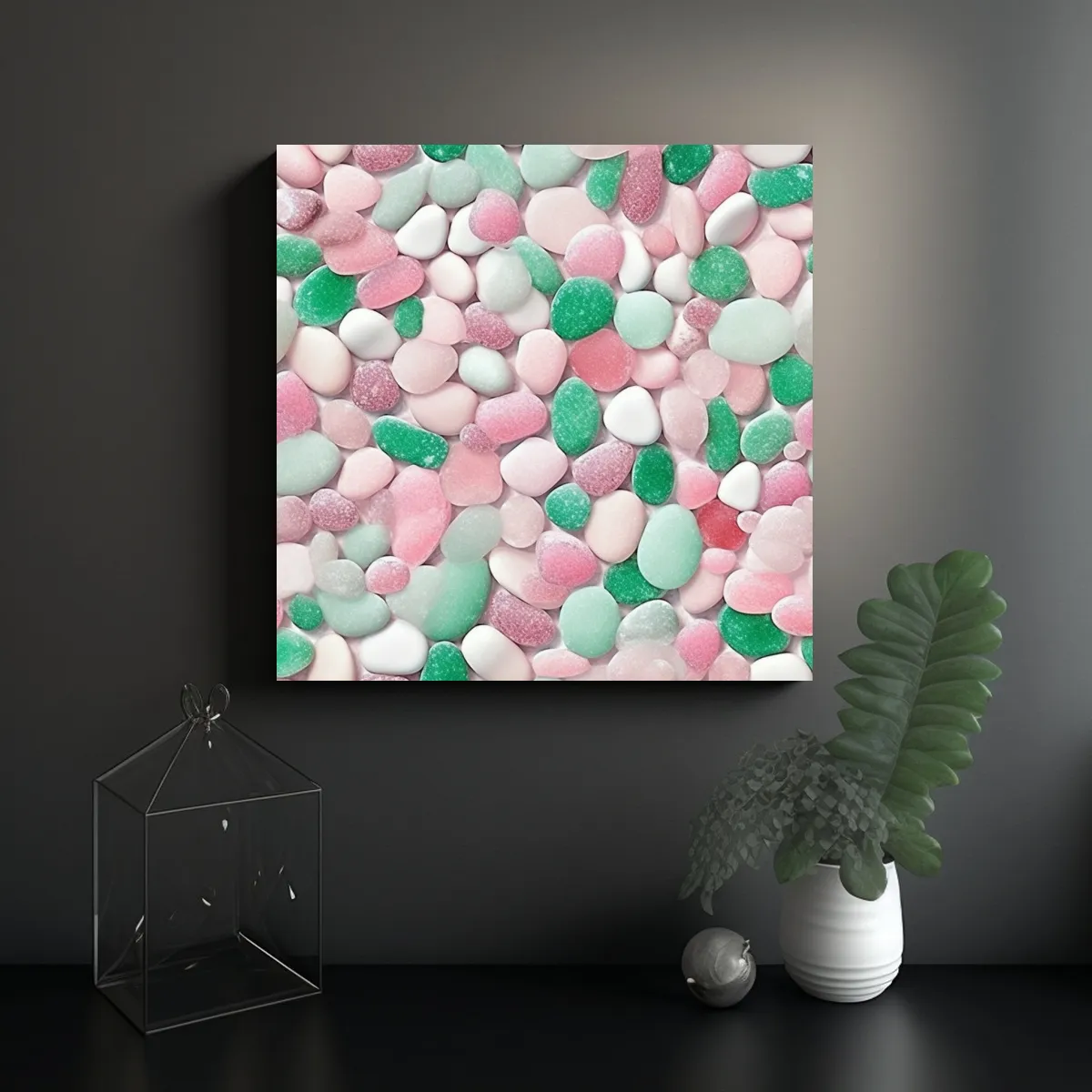 GENERICO - Cuadros Decorativos De Playa Verano Con Piedras 50x50 Cm