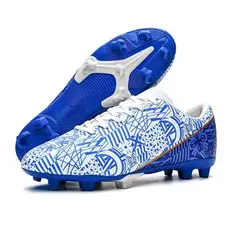 DANWEILE - Zapatillas de fútbol de caña baja y clavos largos para jóvenes-Azul.