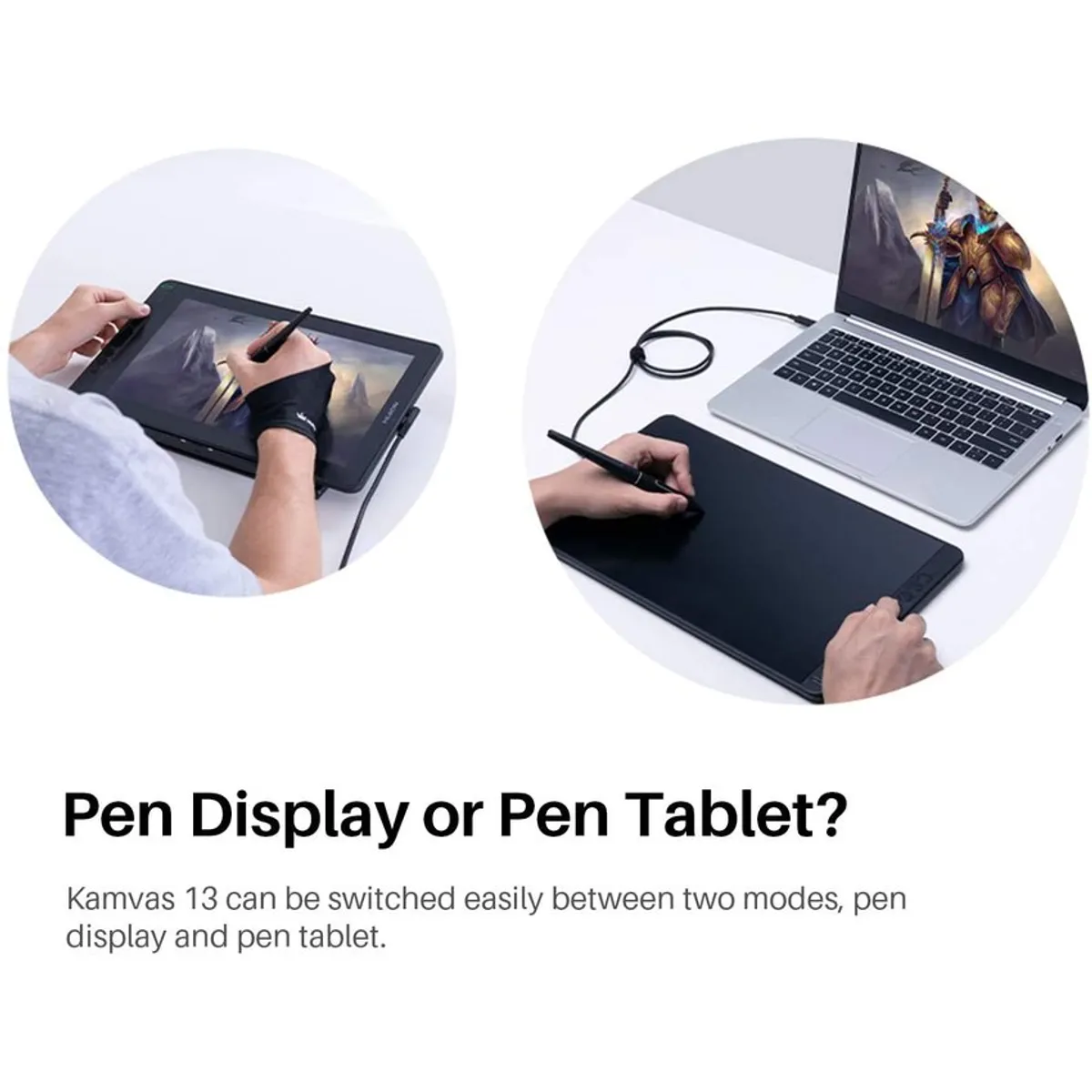 HUION - Tableta Gráfica Huion Kamvas 13 de 13.3" - Negro.