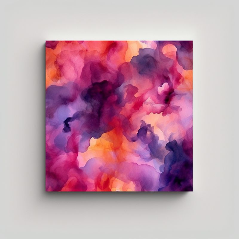 GENERICO - Patrón Acuarela Abstracto Naranja En Tela 80x80 Cm