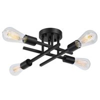 Lámpara de techo moderna metálica de 4 focos - Negro