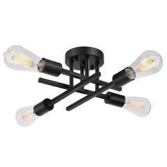 PUREPOWER - Lámpara de techo moderna metálica de 4 focos - Negro